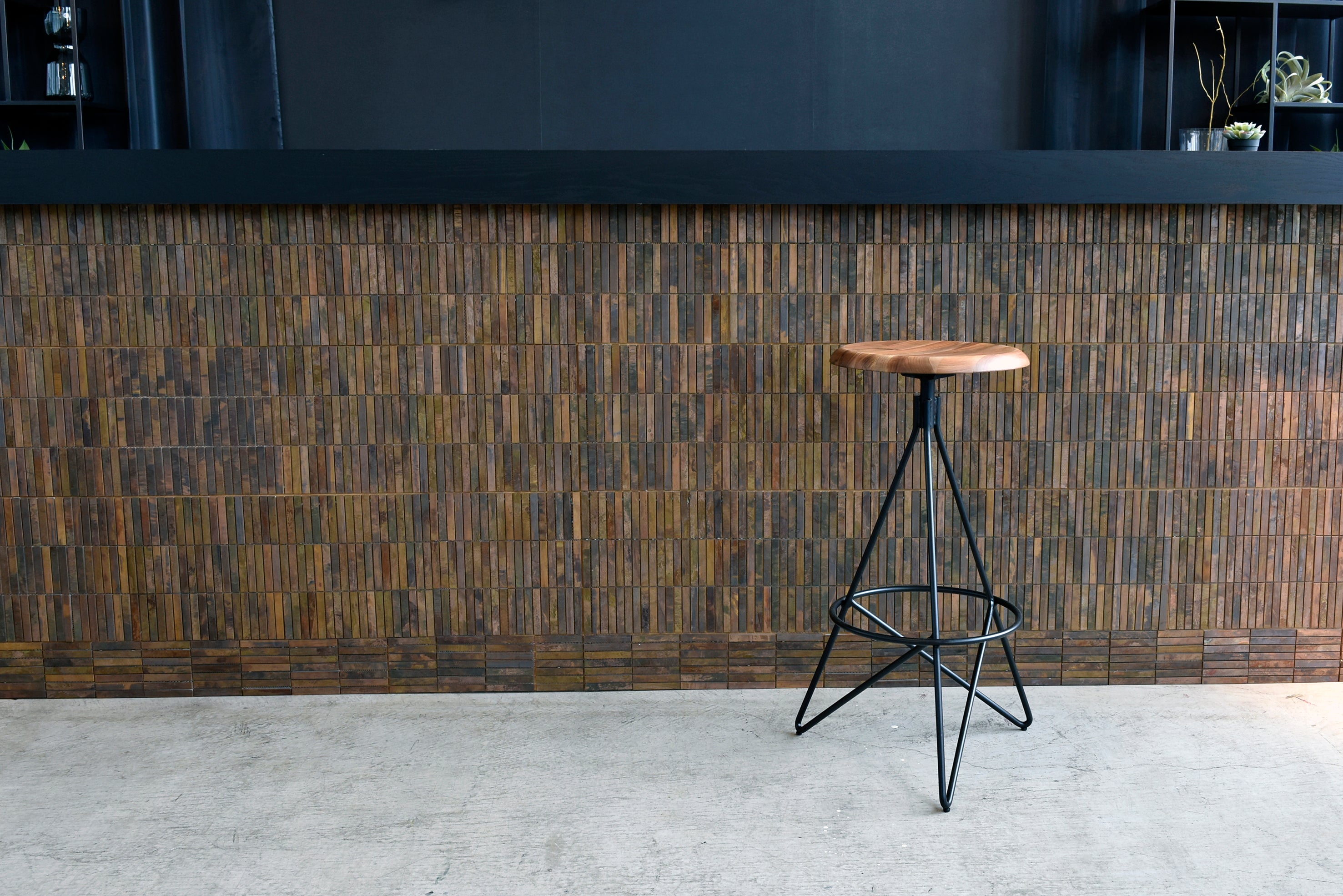 ハイスツール ウォールナット 完成品 幅458mm×奥行435mm×高さ750mm