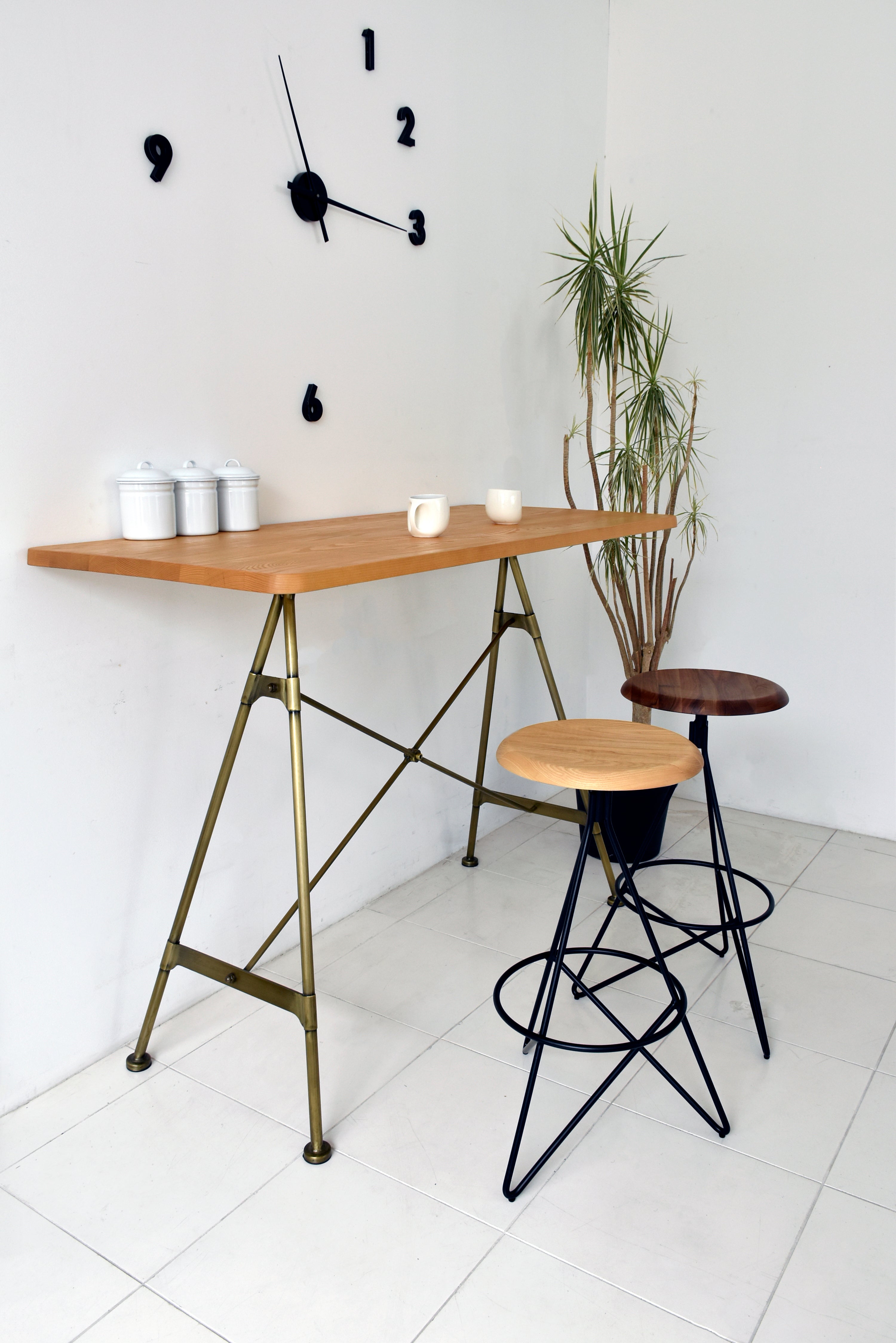 ハイスツール ウォールナット 完成品 幅458mm×奥行435mm×高さ750mm