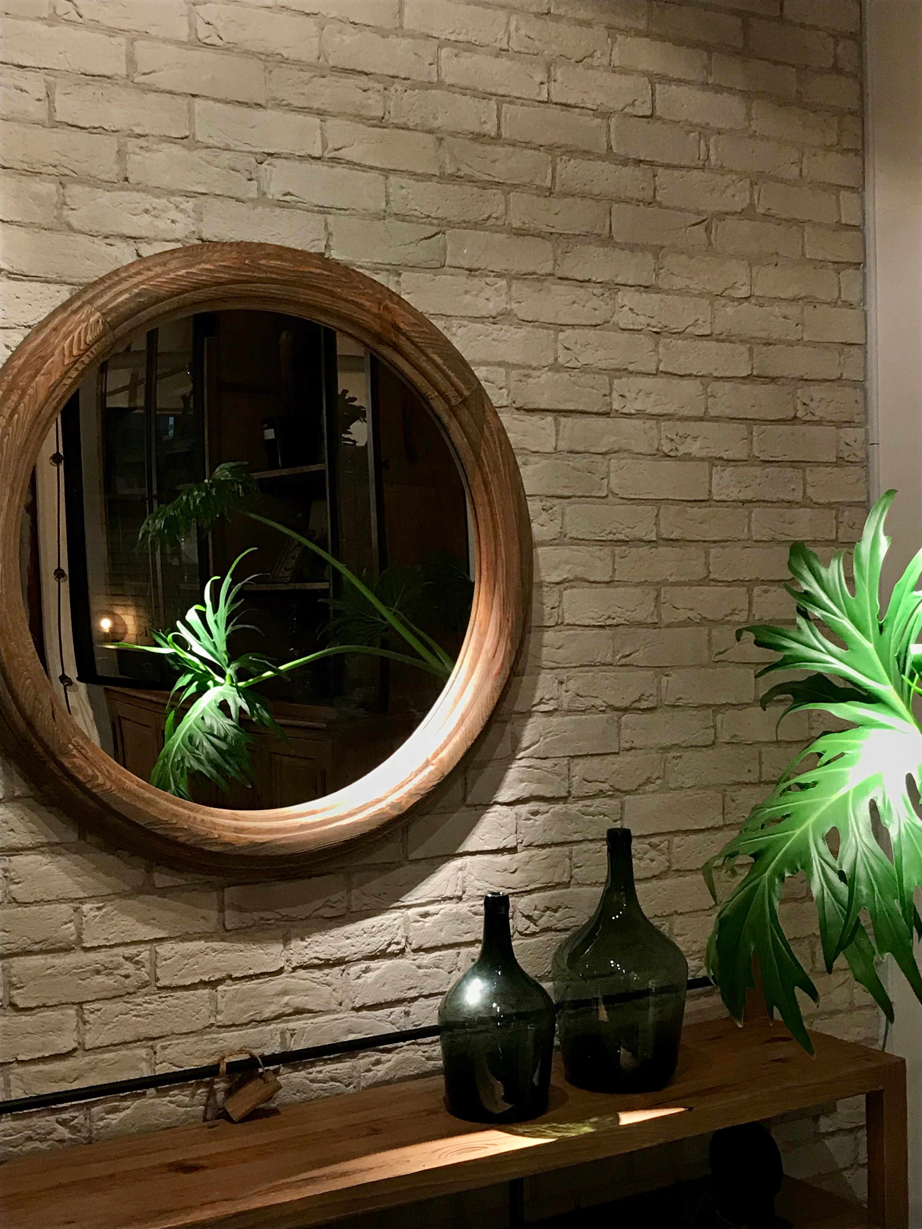 鏡 ミラー ナチュラル 完成品 幅900×奥行60×高さ900mm