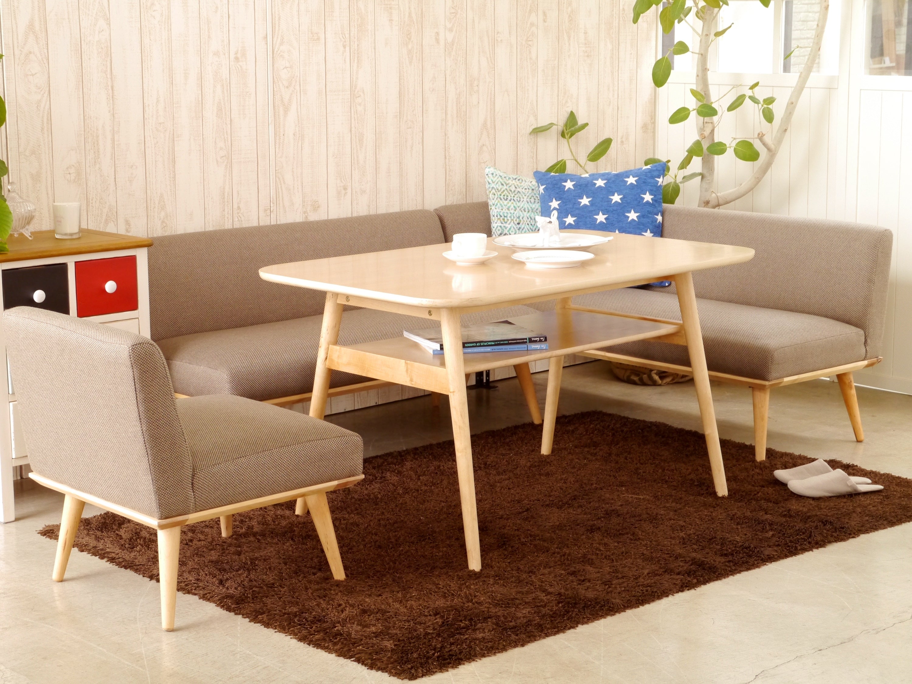 ローテーブル 幅1200mm×奥行750mm×高さ660mm