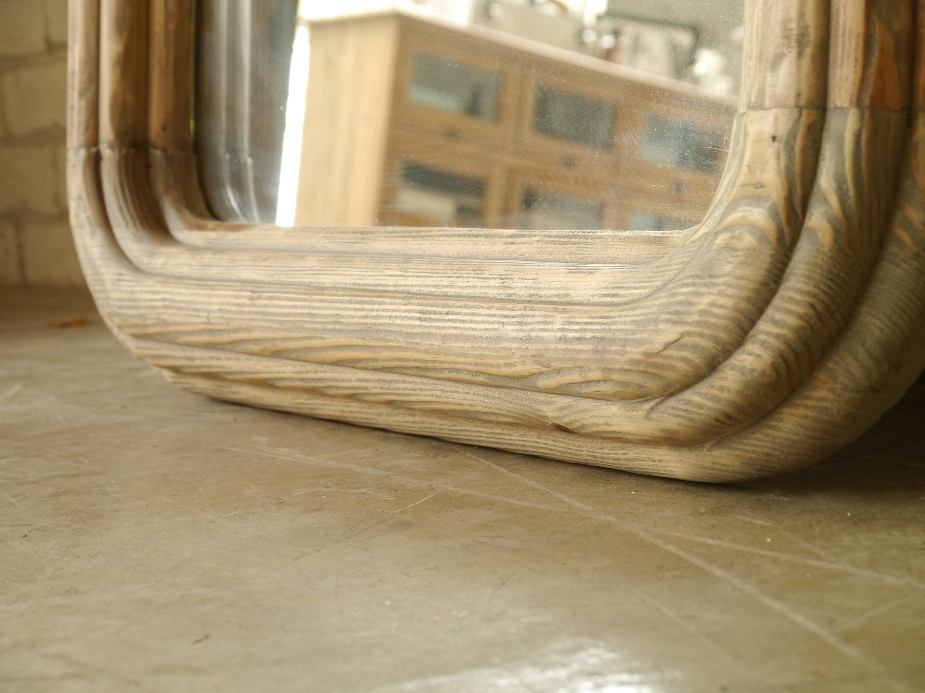 鏡 ミラー ナチュラル 完成品 幅900×奥行60×高さ1800mm