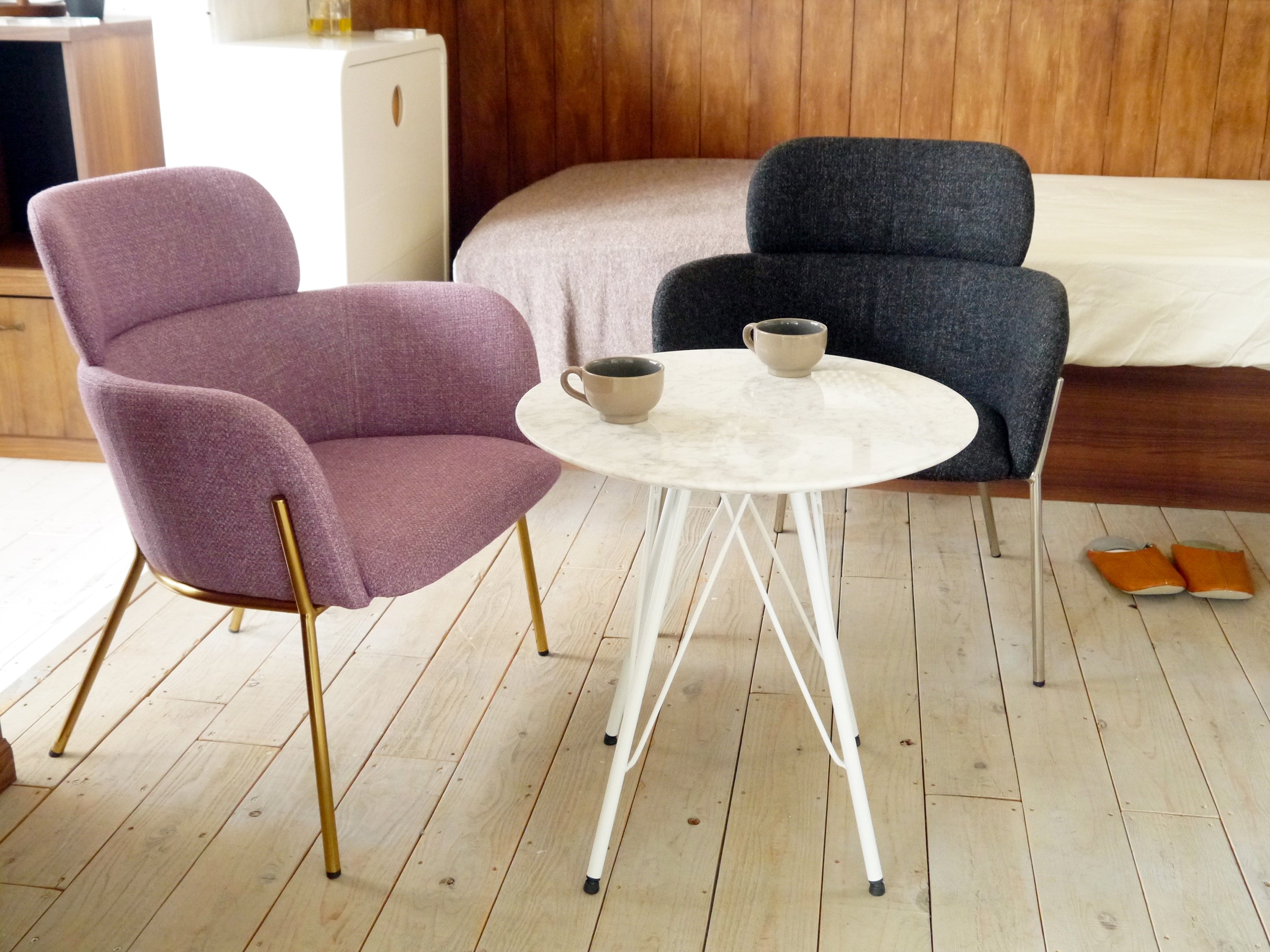 ファブリックパーソナルチェア 一人掛け 完成品 幅580mm×奥行570mm×高さ700mm×座面高370mm