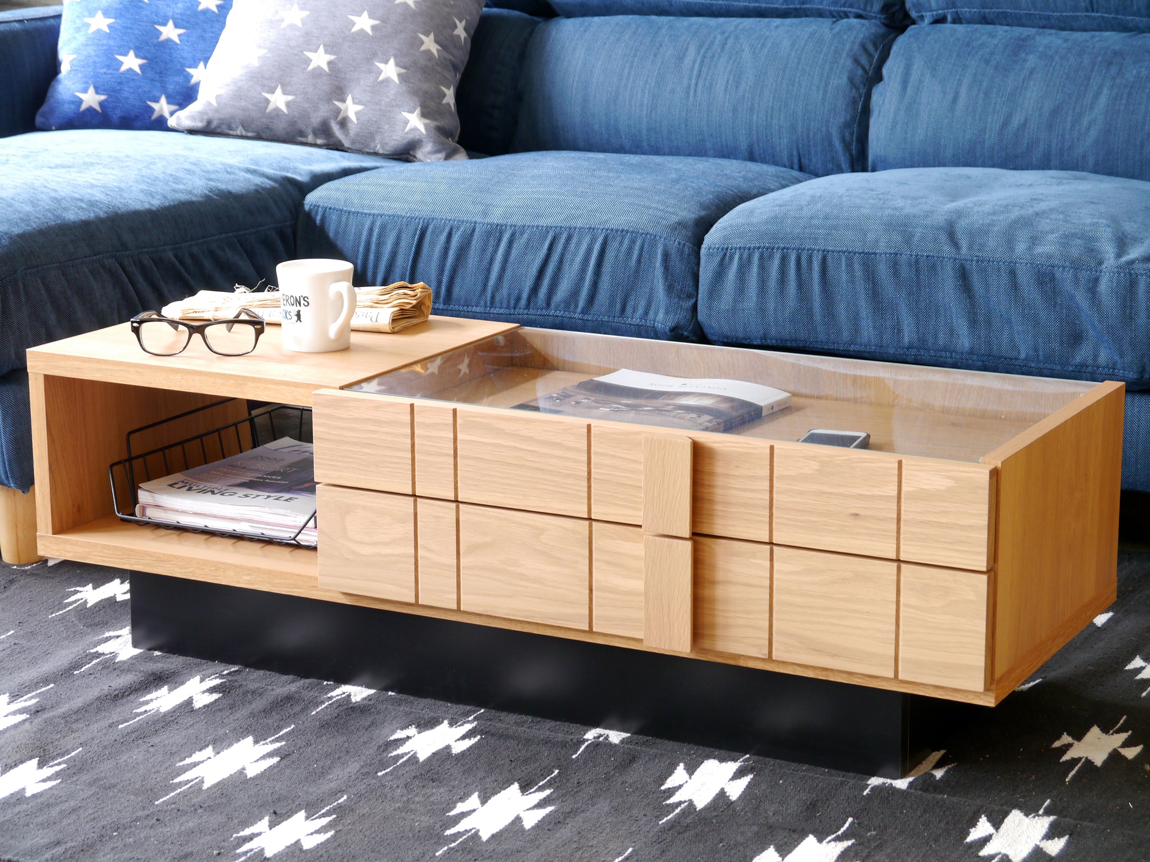 リビングテーブル 完成品 日本製 幅1100mm×奥行450mm×高さ330mm - 【公式】allecore(アレコレ) 家具インテリア・生活雑貨のオンライン通販