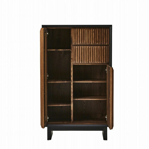 キャビネット 幅75cm 高さ129cm サイドボード 無垢材