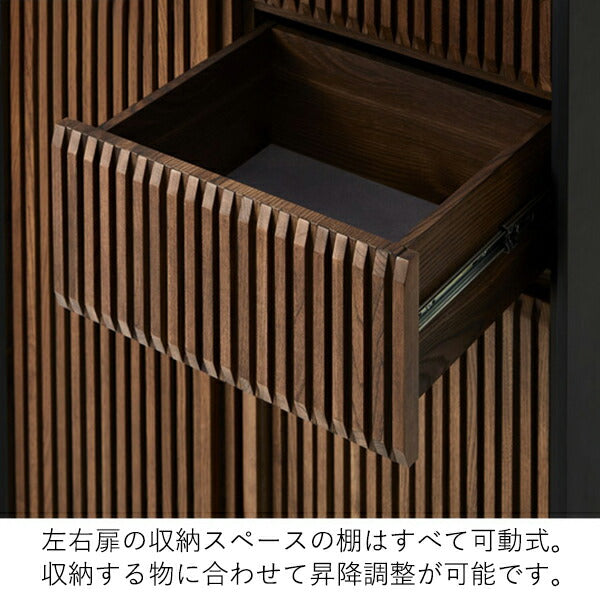 キャビネット 幅75cm 高さ129cm サイドボード 無垢材