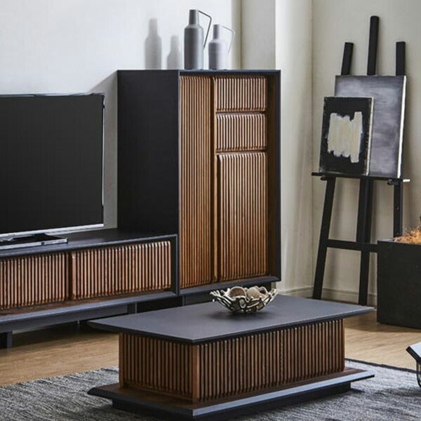 キャビネット 幅75cm 高さ129cm サイドボード 無垢材