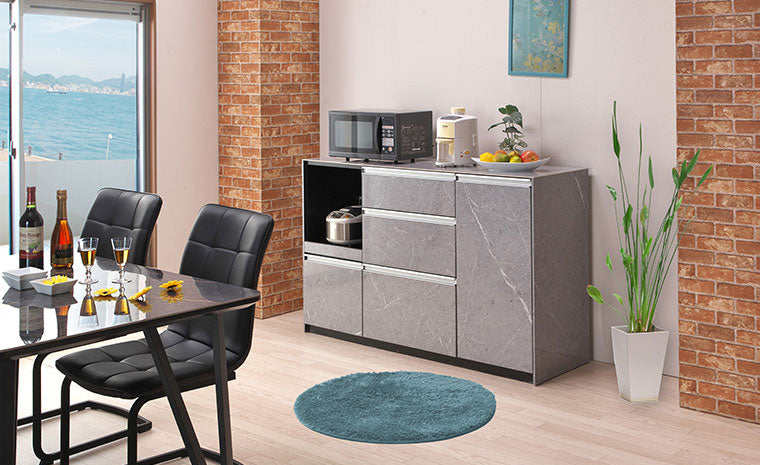 キッチンカウンター 幅140cm 北欧 レンジ台 食器棚 キッチン収納