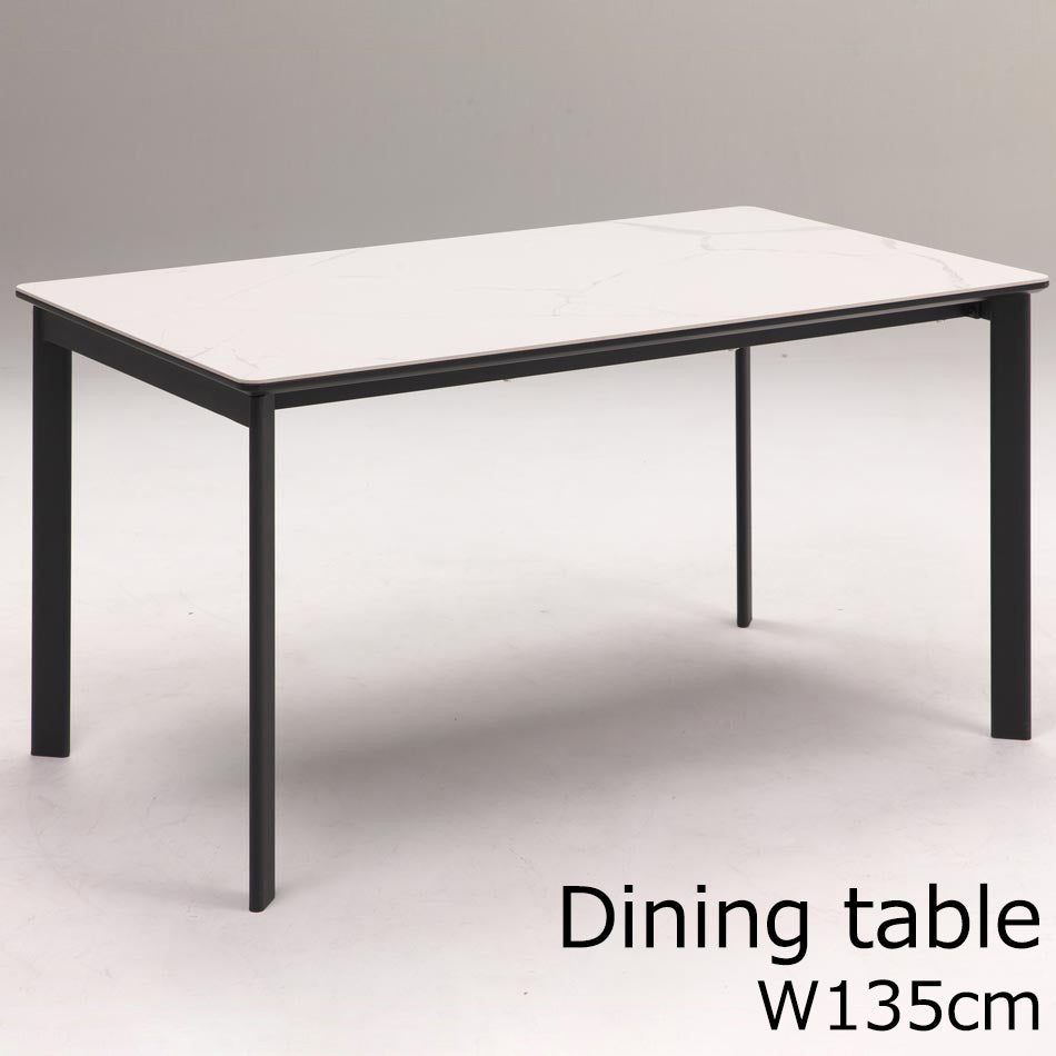 ダイニングテーブル セラミック 幅135cm 奥行80cm 高さ72cm 4人掛け 大理石調