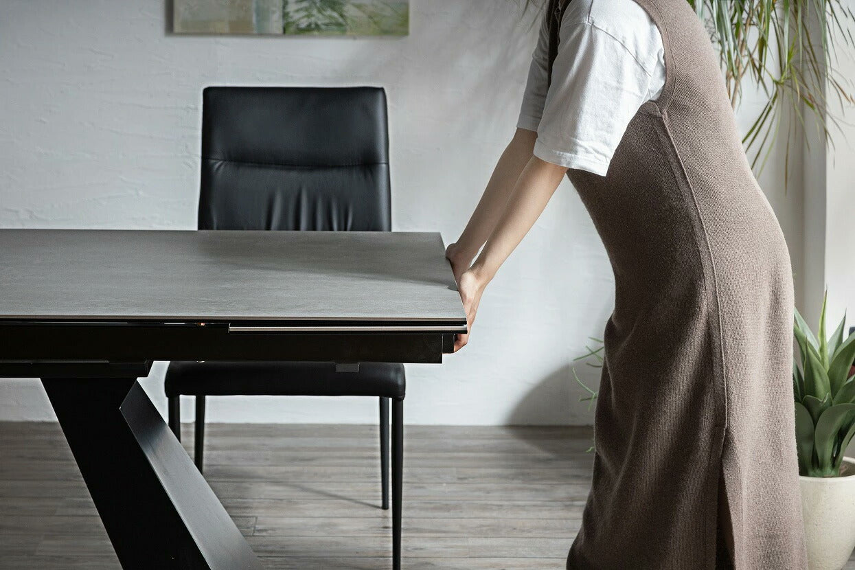 ダイニングテーブル 伸長式テーブル 4人掛け 6人掛け 幅160cm 236cm 大理石調