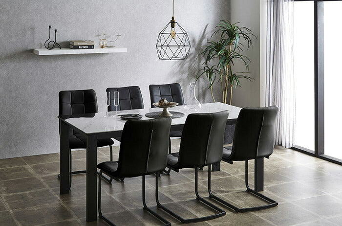 ダイニングテーブル 幅180cm 奥行85cm 高さ72cm 6人掛け 大理石調 北欧