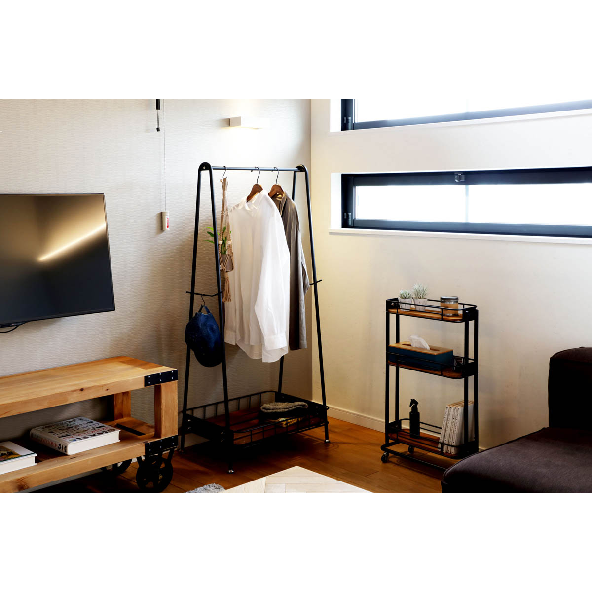 キッチンワゴン スリム 3段 W445×D200×H745mm