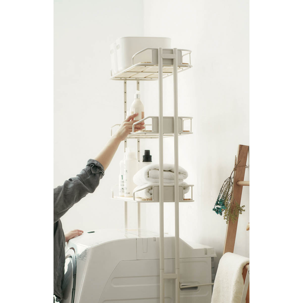 洗濯機上 ランドリーラック W720×D545×H1875~1995mm