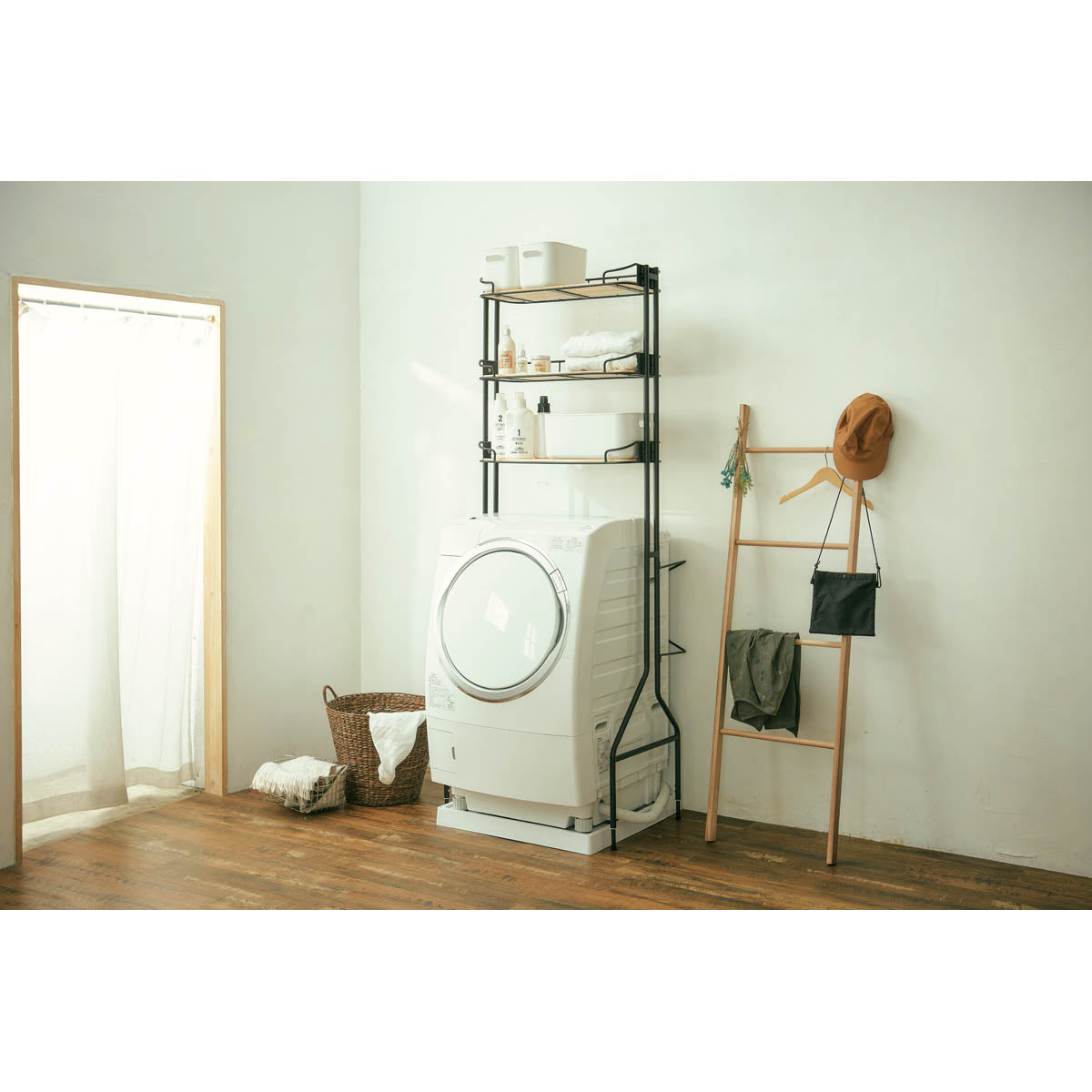 洗濯機上 ランドリーラック W720×D545×H1875~1995mm