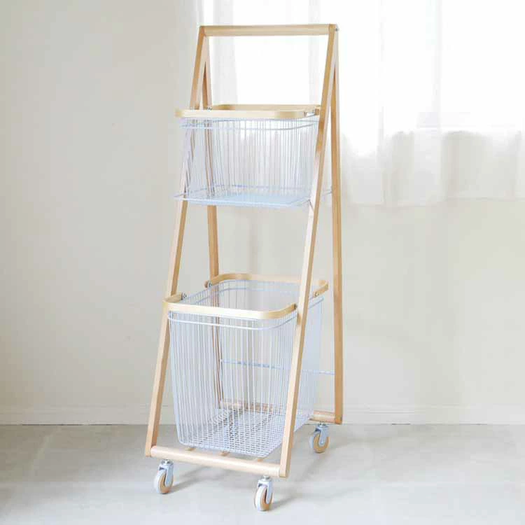 キャリーバスケット ワゴン L W385×D455×H1185mm