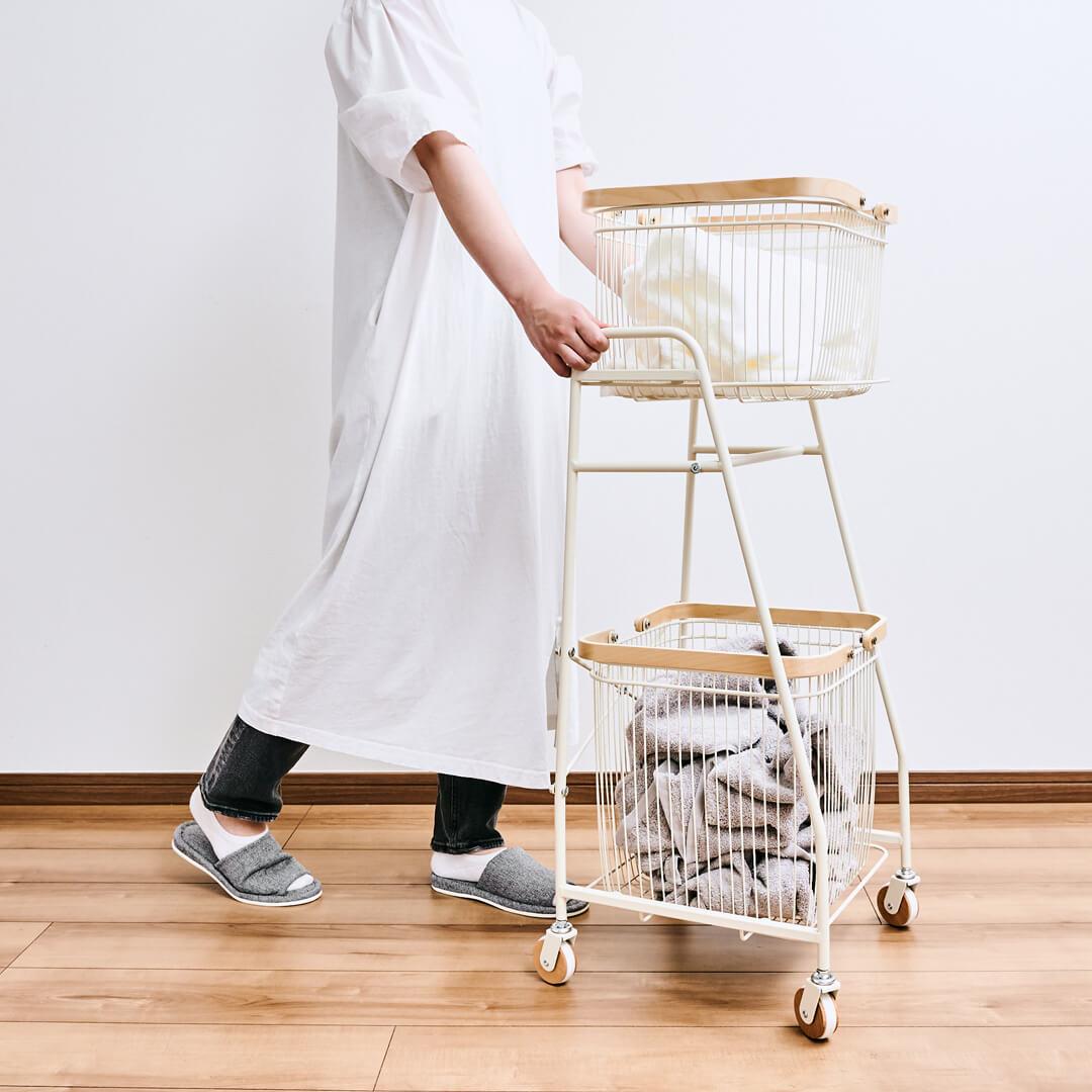 キャリーバスケット ワゴン S W380×D355×H970mm