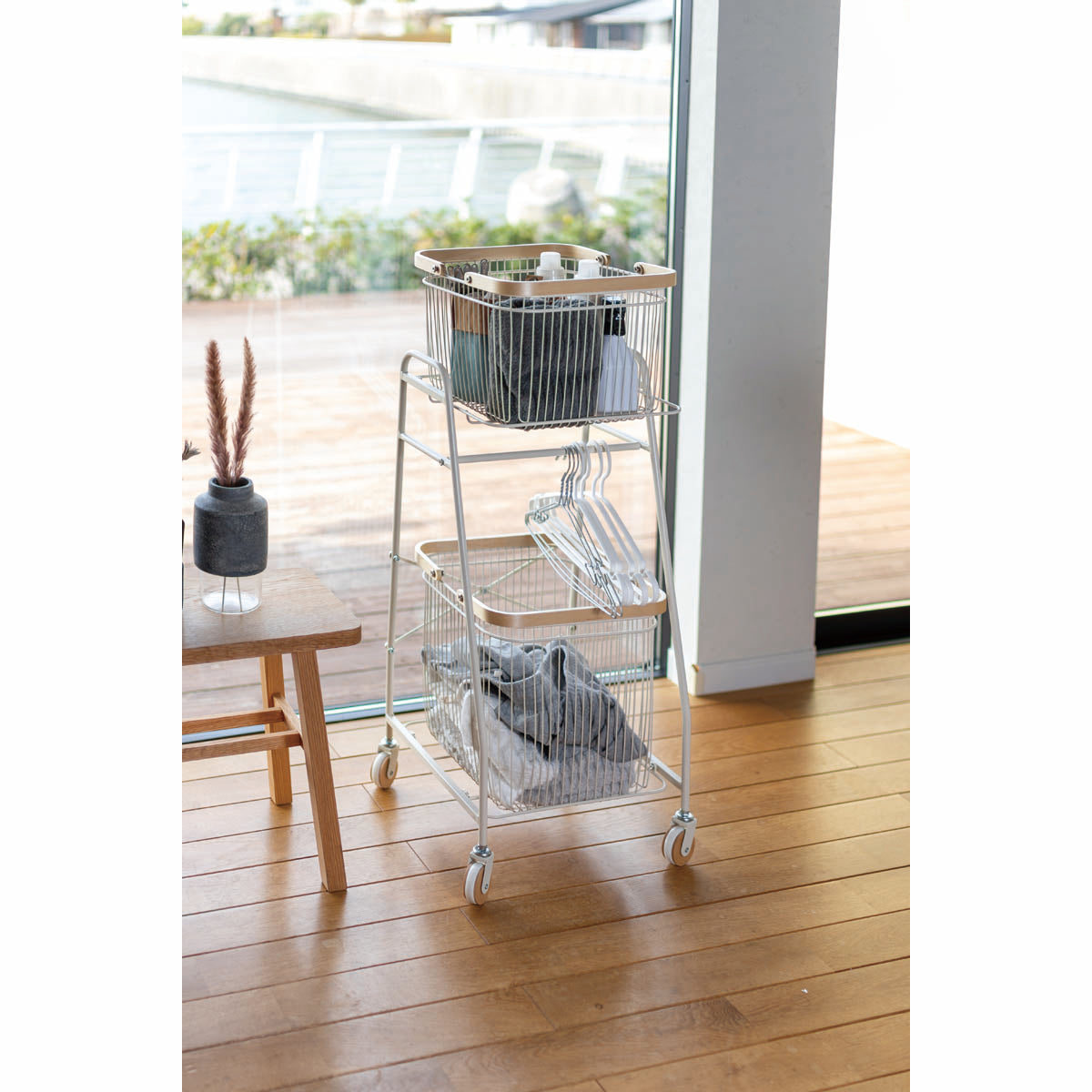 キャリーバスケット ワゴン S W380×D355×H970mm