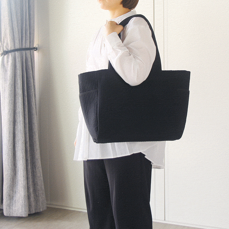 allecore アレコレ マザーズヌビバッグ 二重ハンドル サイドポケット 底板つき 軽量