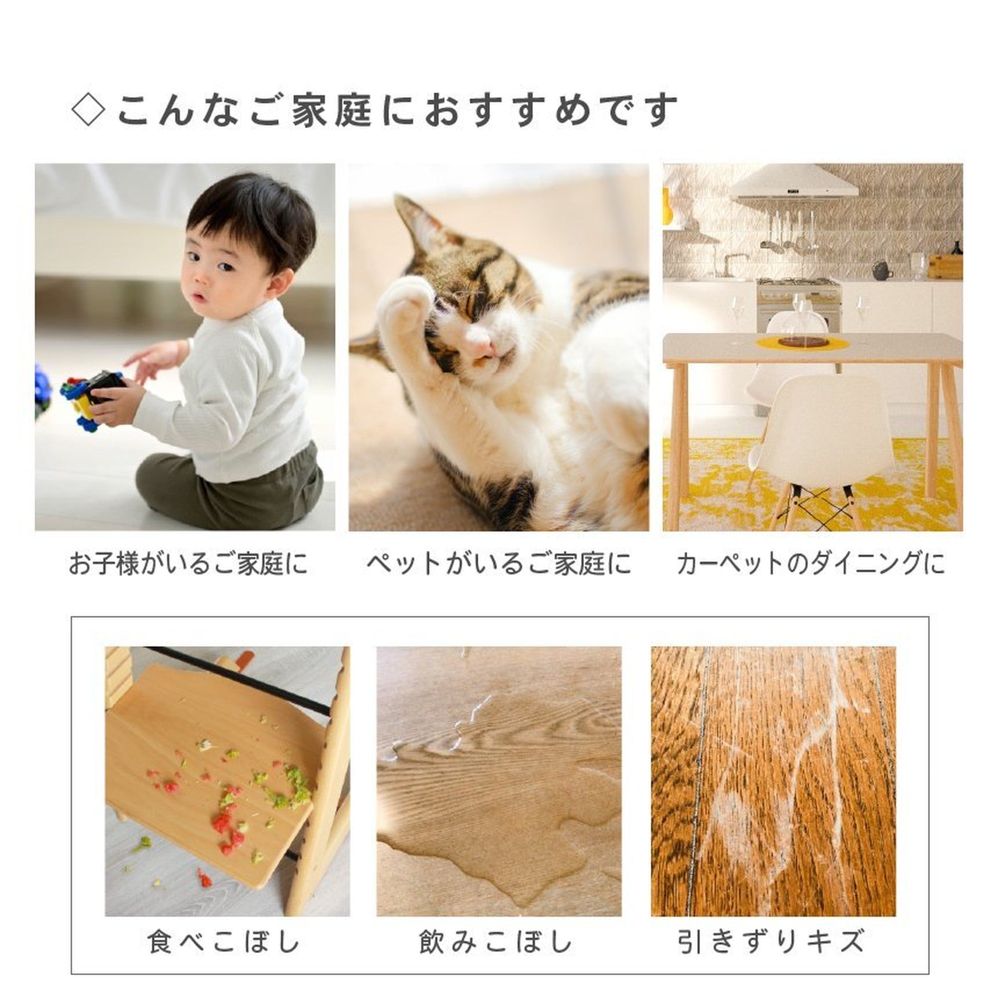 ダイニングマット クリア 180×180cm 厚さ1.5mm ダイニング マット 透明 撥水 防水 床暖房対応 クリアマット allecore - 【公式】allecore(アレコレ) 家具インテリア・生活雑貨のオンライン通販