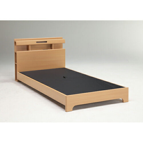 ダブル ベッド フレーム ライト付 棚付 幅141×長さ213×高さ80cm