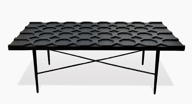 リビングテーブル 八角形模様 天板 完成品 幅:1200mm×奥行:600mm×高さ:400mm