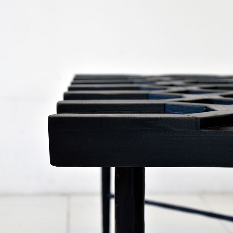 リビングテーブル 八角形模様 天板 完成品 幅:1200mm×奥行:600mm×高さ:400mm