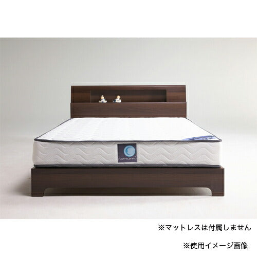 ダブル ベッド フレーム ライト付 棚付 幅141×長さ213×高さ80cm