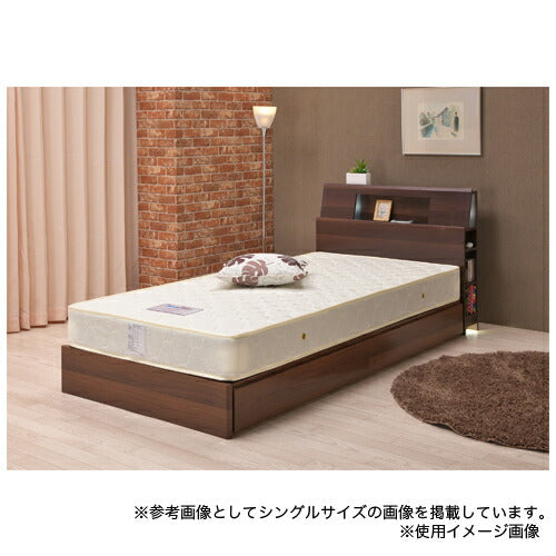 セミダブル ベッド フレーム ライト付 収納付 幅121×長さ213×高さ80cm