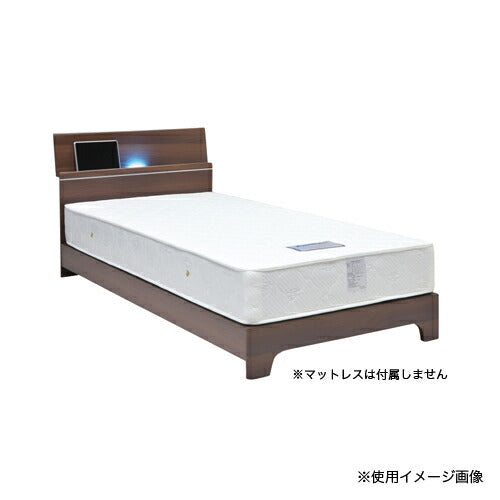 シングル ベッド フレーム ライト付 棚付 幅98×長さ204×高さ81cm