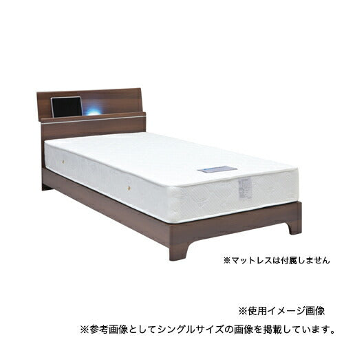 セミダブル ベッド フレーム ライト付 棚付 幅120×長さ204×高さ81cm