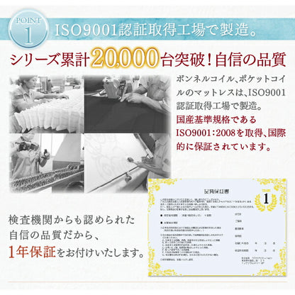 【新商品】組立設置付き ベーシック脚付きマットレスベッド ポケットコイルマットレス シングル 脚22cm 送料無料