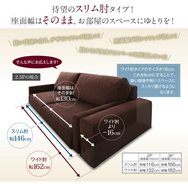 【新商品】フロアソファ Lucy ルーシー ソファ スリム肘 ロータイプ 2P 送料無料