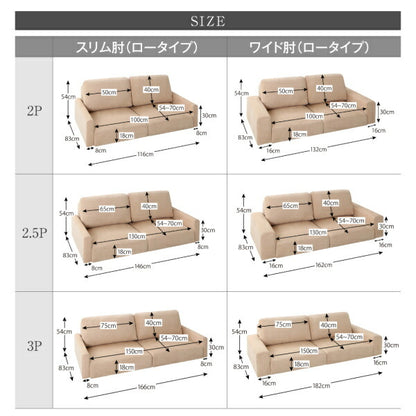 【新商品】フロアソファ Lucy ルーシー ソファ ワイド肘 ロータイプ 3P 送料無料