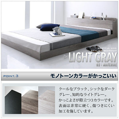 【新商品】組立設置付き 棚・コンセント付きフロアベッド SKY line スカイ・ライン ベッドフレームのみ ダブル 送料無料