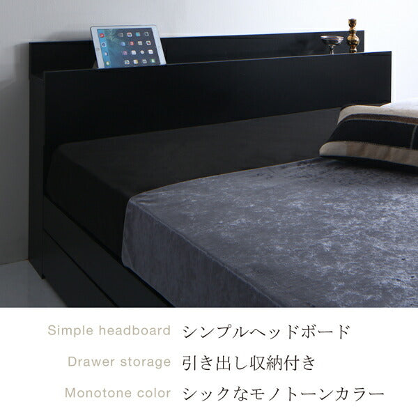 【新商品】組立設置付き 棚・コンセント付き収納ベッド Umbra アンブラ スタンダードボンネルコイルマットレス付き シングル 送料無料