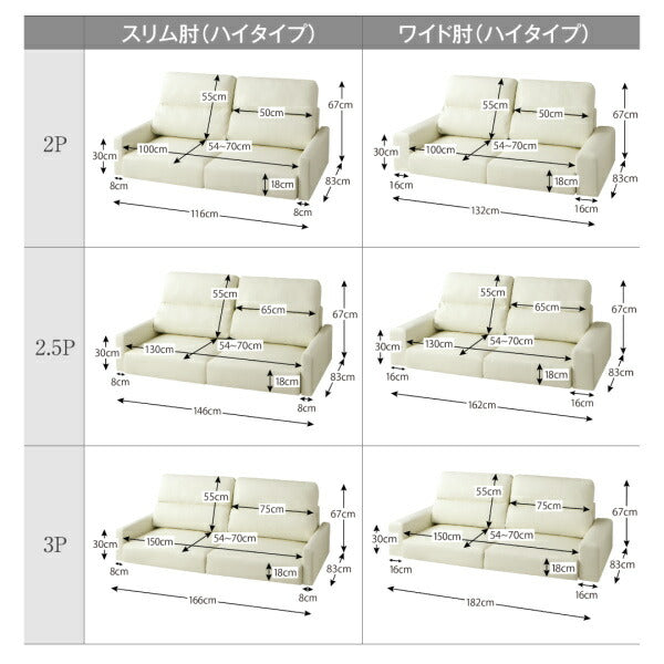 【新商品】フロアソファ Lex レックス ソファ ワイド肘 ハイタイプ 3P 送料無料