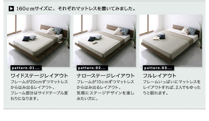 【新商品】組立設置付き モダンデザインローベッド Masterpiece マスターピース プレミアムボンネルコイルマットレス付き ワイドステージ ダブル フレーム幅180 送料無料