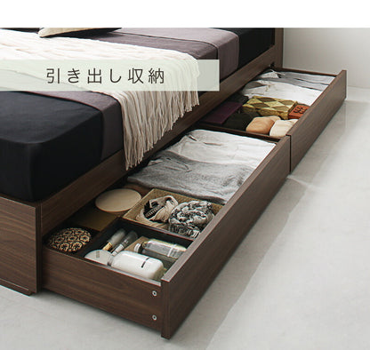 【新商品】組立設置付き 棚・コンセント付き収納ベッド General ジェネラル プレミアムボンネルコイルマットレス付き ダブル 送料無料