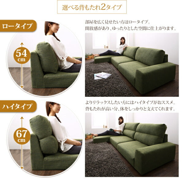 【新商品】フロアコーナーカウチソファ LUFAS ルーファス ソファ ハイタイプ 4P 送料無料