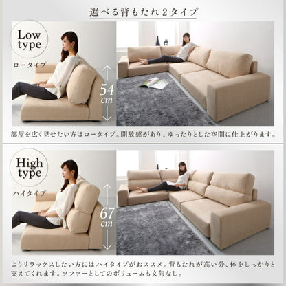 【新商品】フロアコーナーソファ Leeble リーブル ソファ＆オットマンセット ハイタイプ 3P 送料無料