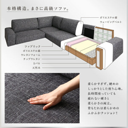 【新商品】フロアコーナーソファ Leeble リーブル ソファ＆オットマンセット ハイタイプ 3.5P 送料無料