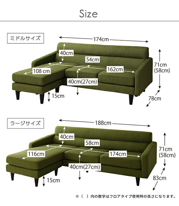 【新商品】ソファ l字 3人掛け／1811_24オリヴィア ラージサイズ 送料無料
