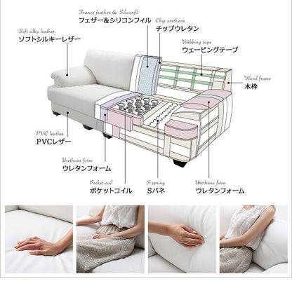 【新商品】フランス産フェザー入りモダンデザインソファ VOGUE-coco ヴォーグ・ココ 幅130cm 送料無料