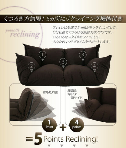 【新商品】フロアマルチソファ Fiore フィオレ レザータイプ 2P 送料無料