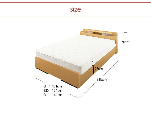 【新商品】照明・棚付き収納ベッド All-one オールワン ラテックス入り国産ポケットコイルマットレス付き ダブル 送料無料