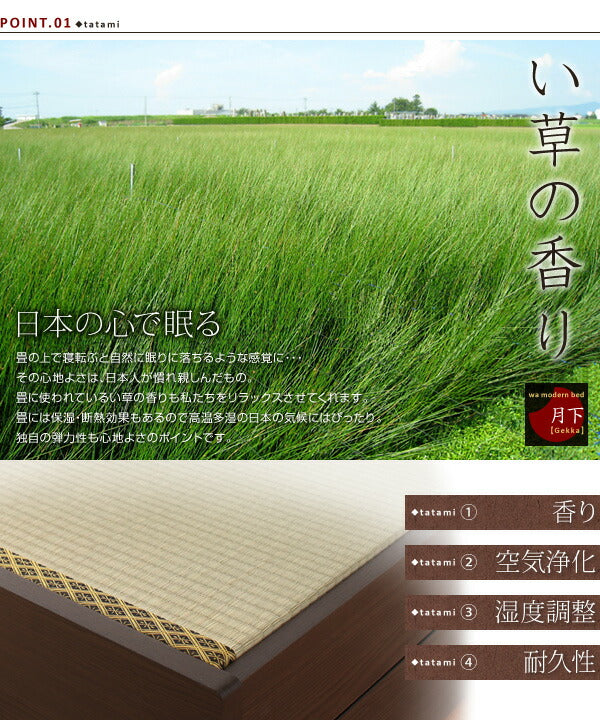 照明・棚付き畳収納ベッド 月下 Gekka シングル 送料無料 - 【公式】allecore(アレコレ) 家具インテリア・生活雑貨のオンライン通販