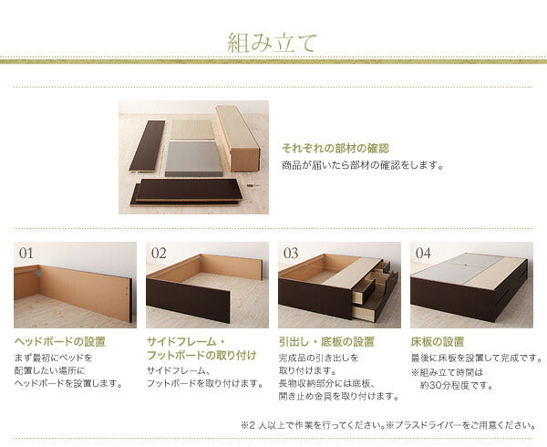 【新商品】お客様組立 シンプルチェストベッド Dixy ディクシー 薄型抗菌国産ポケットコイルマットレス付き セミダブル 送料無料