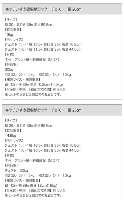 3方向から取り出せる!キッチンすき間収納ラック ガラス扉タイプ 幅20 送料無料 - 【公式】allecore(アレコレ) 家具インテリア・生活雑貨のオンライン通販