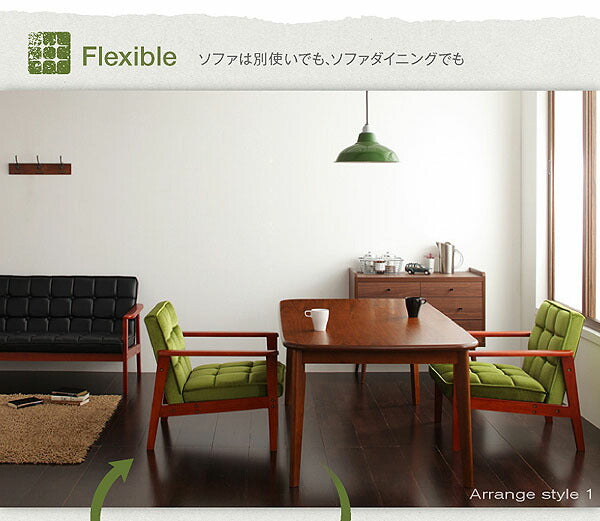 【新商品】組立設置付き ソファ&amp;ダイニングセット DARNEY ダーニー 5点セット(テーブル+チェア4脚) W160 送料無料