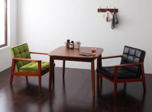 【新商品】組立設置付き ソファ&amp;ダイニングセット DARNEY ダーニー 3点セット(テーブル+1Pソファ2脚) W90 送料無料