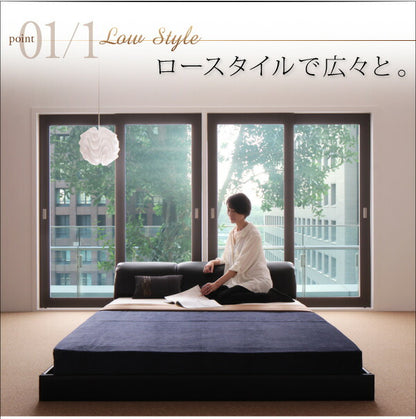 【新商品】組立設置付き モダンデザインフロアベッド MAD マッド 国産カバーポケットコイルマットレス付き シングル 送料無料